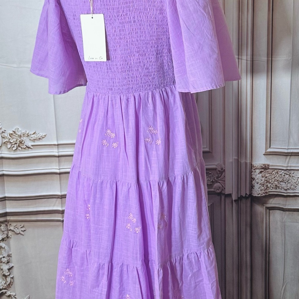Women’s Lavender Tiered Maxi Dress - Picture 8 of 10